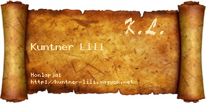 Kuntner Lili névjegykártya