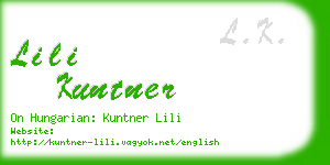 lili kuntner business card